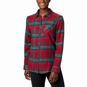 Columbia Simply Put™ II Flannel Skjorta Dam Röda (HWLXU1590)